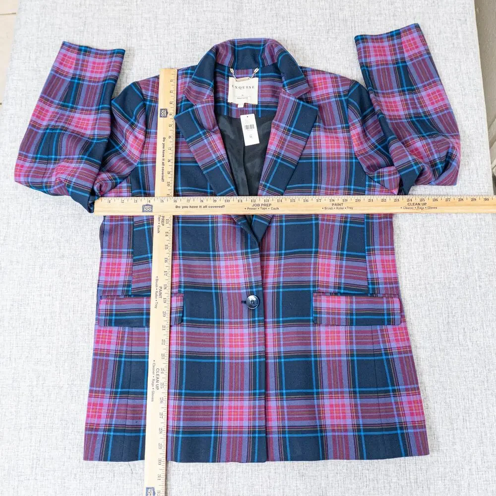 Antropologie X Exquise Plaid Blazer Jacket size XL NEW
